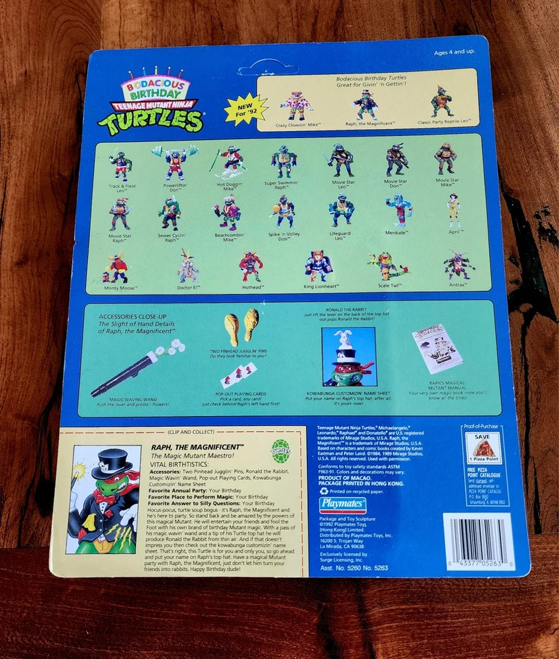 Raph El Magnífico 1992 Vintage TMNT Bodacious Fiesta de Cumpleaños Foto 4 de 4