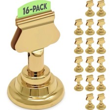 Table Number Holders 16pc Premium Gold Metal Place Card Holders for Wedding...
