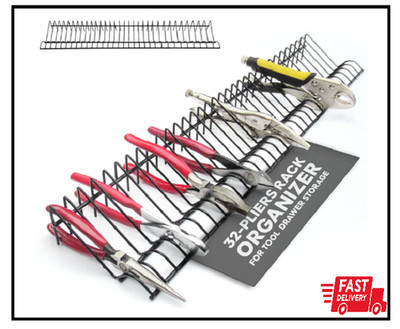 Pliers Rack for Tool Drawer Storage, Holds 32 Tools, Steel Frame, Triple-Coated 