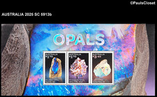 AUSTRALIA 2025 SC 5913b OPALS FROM $1.70 (2) - $3.40 (1) MULTI MNH OG S/S VF