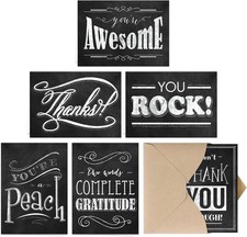120-Pack 4"x6" Blank Thank you Greeting Cards Bulk w/Envelope, Chalkboard Design