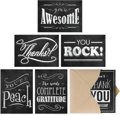 120-Pack 4''x6'' Blank Thank you Greeting Cards Bulk w/Envelope, Chalkboard Design