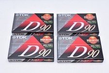 Lot of 4 TDK D 90 IEC Type I Cassette Tapes High Output Audio 90 Min NEW SEALED