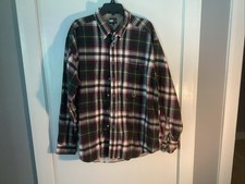 Tommy Hilfiger Shirt Mens XL Plaid Button Up Long Sleeve Crest Flannel
