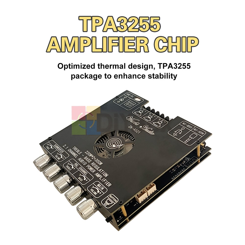 ZK-AS21 2.1 Channel Bluetooth Power Amplifier Board Module TPA3255