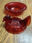 Mosser RED Hen on Nest 6 1/2" Glass Covered Dish — photo 3
