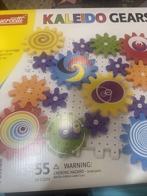 Quercetti Kaleido Gears 55-Piece Colorful Building Set for Kids, 3 Sizes Sealed