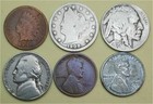 6 Old Coins (Ind Head 1c, Lib V, Buff, Jeff, & 2-Linc Wheats) & 1 US Mint Set — photo 2