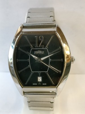 ROAMER QUARTZ BLACK DIAL 600933 SWISS MEN'S WORKING CONDITION | eBay