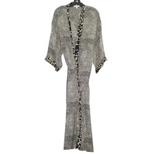 Halston Robe Silk Old Money Quiet Luxury Mob Wife Regency Animal Print Medium