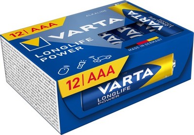 Varta Batterie Alkaline, Micro, AAA, LR03, 1,5V Longlife Power, Cube, Retail Box