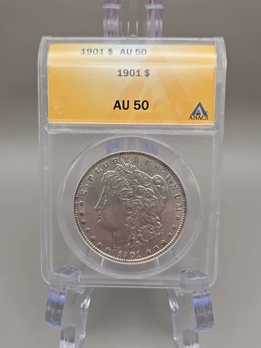 1901 $1 Morgan Silver Dollar ANACS AU 50