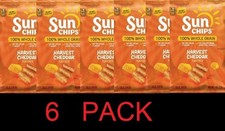 Sun Chips 100 Whole Grain Harvest Cheddar Snack Chips Bag 7 oz - 6 PACK