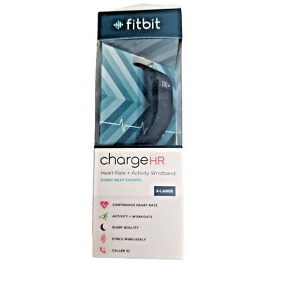 Fitbit Charge HR Wireless Heart Rate + Activity Wristband Black XL- NIB