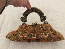 VTG Mary Frances Beaded Purse Handbag Beaded Handle 13”