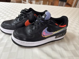 Nike Air Force 1 Shadow SE Pixel Swoosh Off Noir Women's Shoe Size 9Pixel Orange