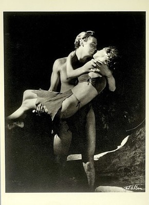Tarzan Johnny Weissmuller & Maureen O Sullivan Art Photo Print Card 4.25 x6 