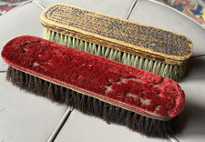 Set of 2 Wooden/Boar Hair Antique Clothes/Hat Brushes-marked Hat , "L.M. Co."