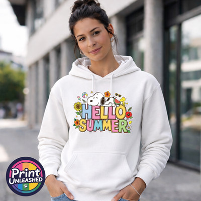 Hello Summer Hoodie Unisex S-2XL Sommer Beagle Sweatshirt Hund & Vogel Top Geschenk