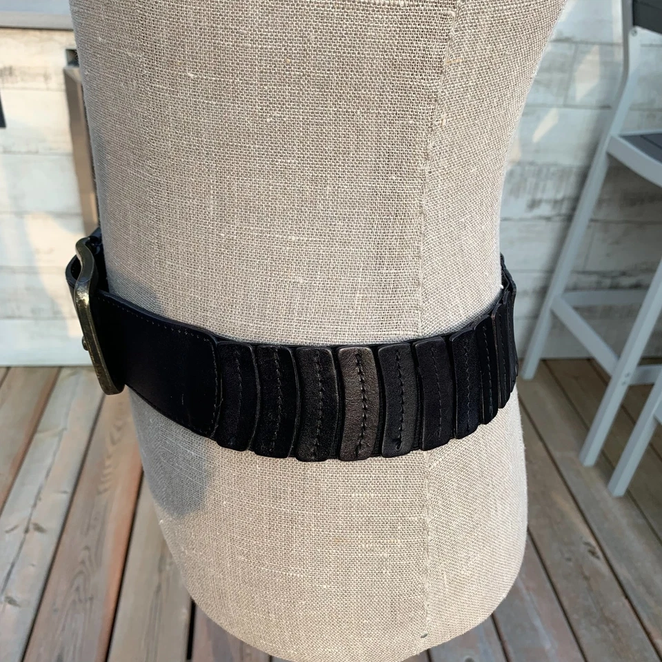 Elise M кожи эластичный широкий Cinch пояс M/L черный эластичной ретро заявление - Изображение 4 из 4