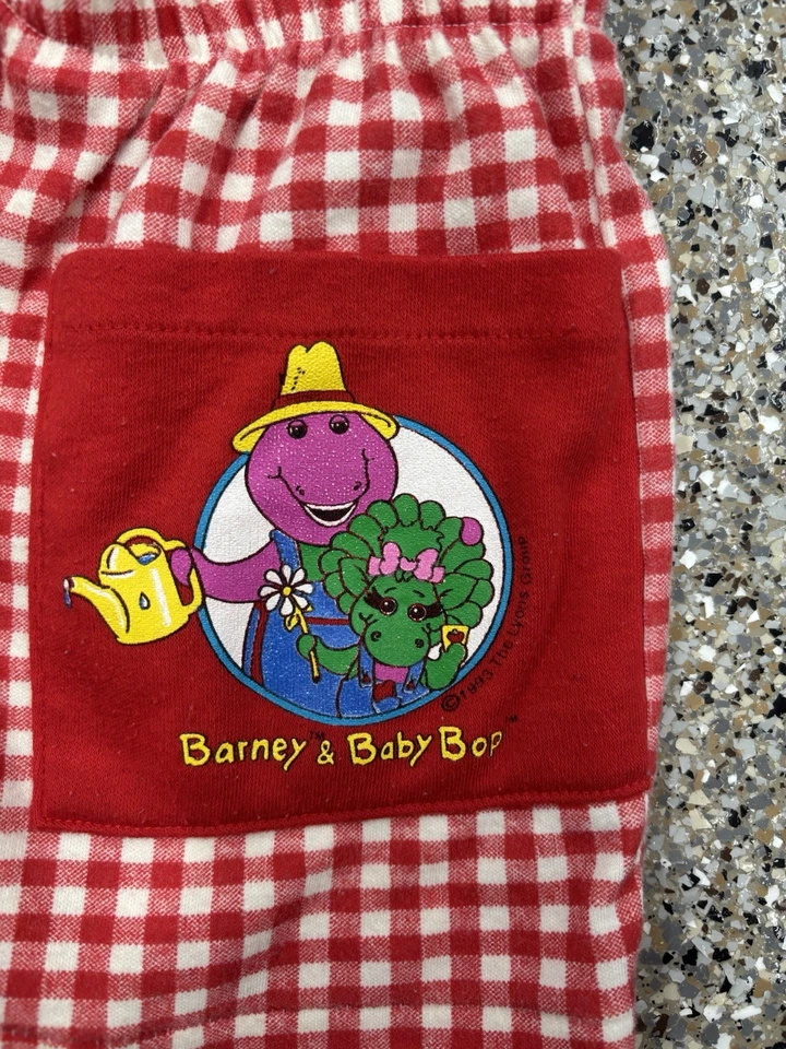 Pantalones cortos Barney vintage Red Gingham 1993 Foto 3 de 4