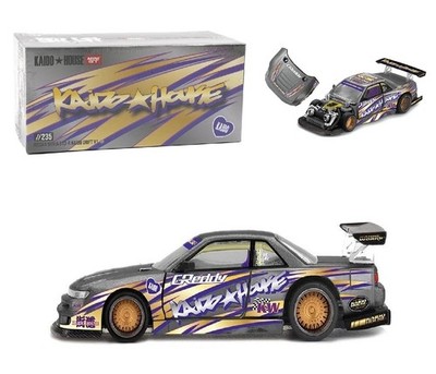 KAIDO HOUSE 1:64 NISSAN SILVIA S13-R KAIDO DRIFT V1 GREDDY GREY MODEL KHMG235-2C