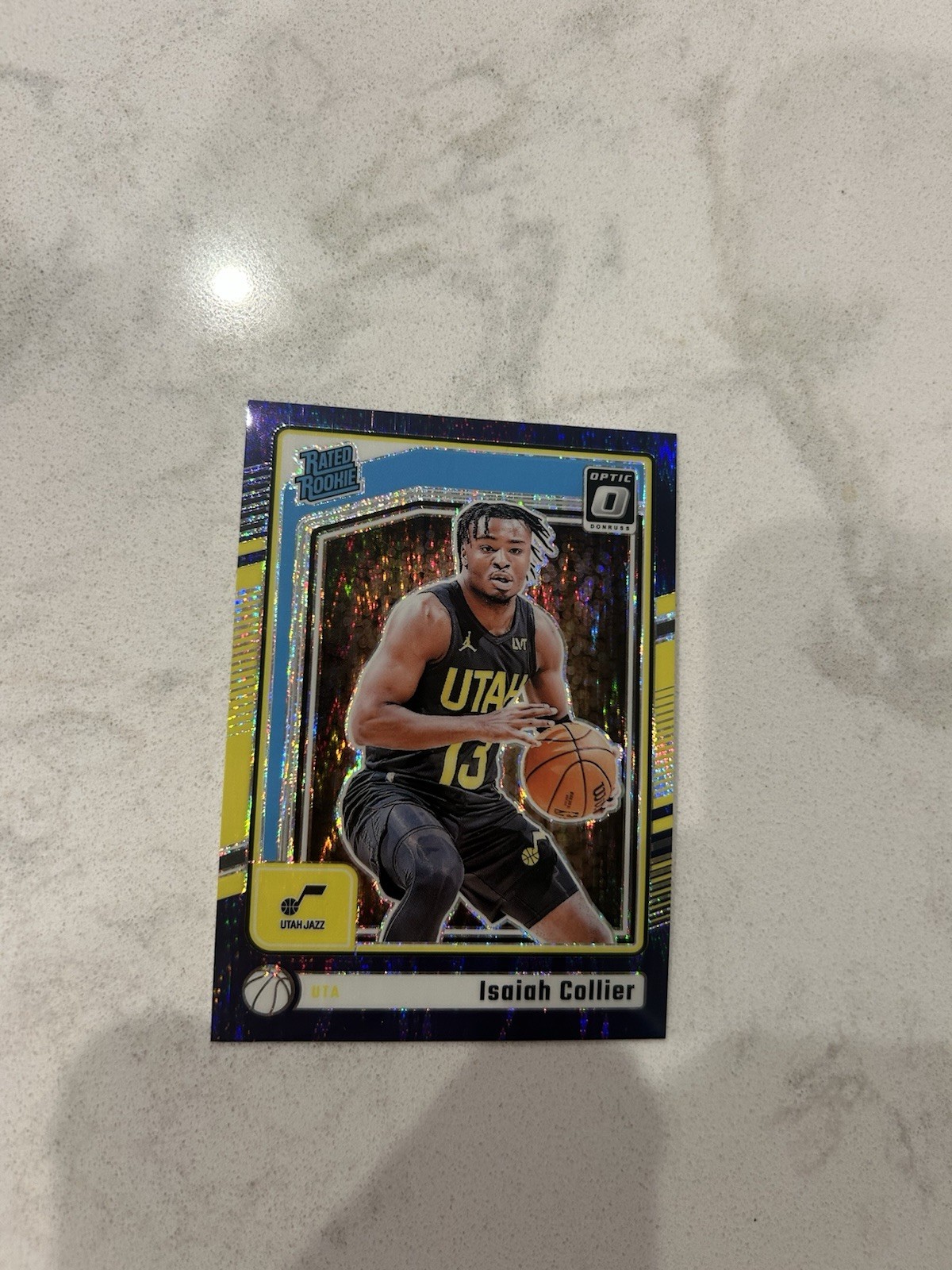 2024-25 Panini Donruss Optic - Rated Rookie Isaiah Collier #295 Purple Shock RC