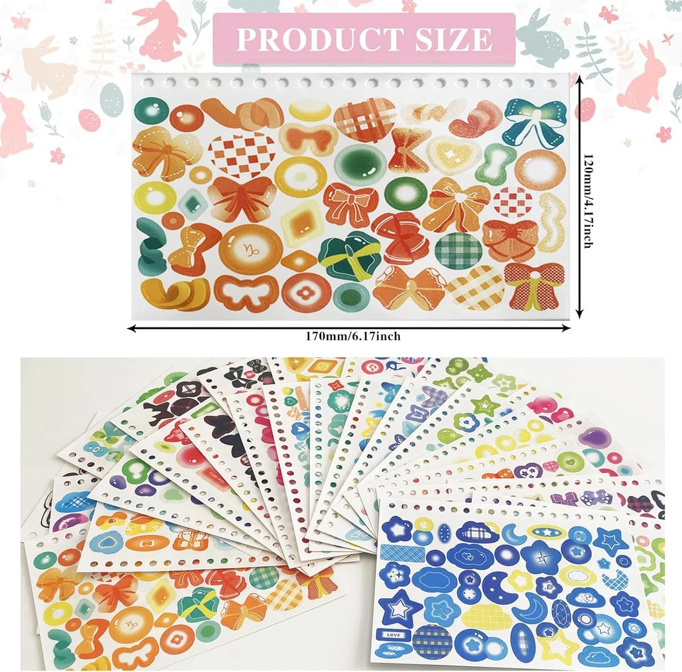 Libro de pegatinas para tarjetas fotográficas Kpop 2500 piezas - brillo, mariposa, corazón, cintas decoración S Foto 2 de 4