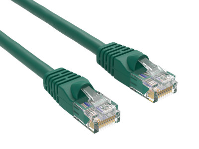 10ft Cat5e UTP Ethernet Network Patch Cable Snagless 24AWG Bare Copper, Green