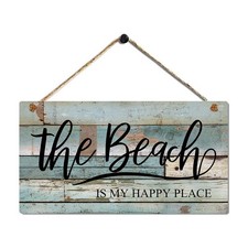 Vintage Coastal Themed Wall Decor Plaque - Beach Sign: 'The 11.5", green01
