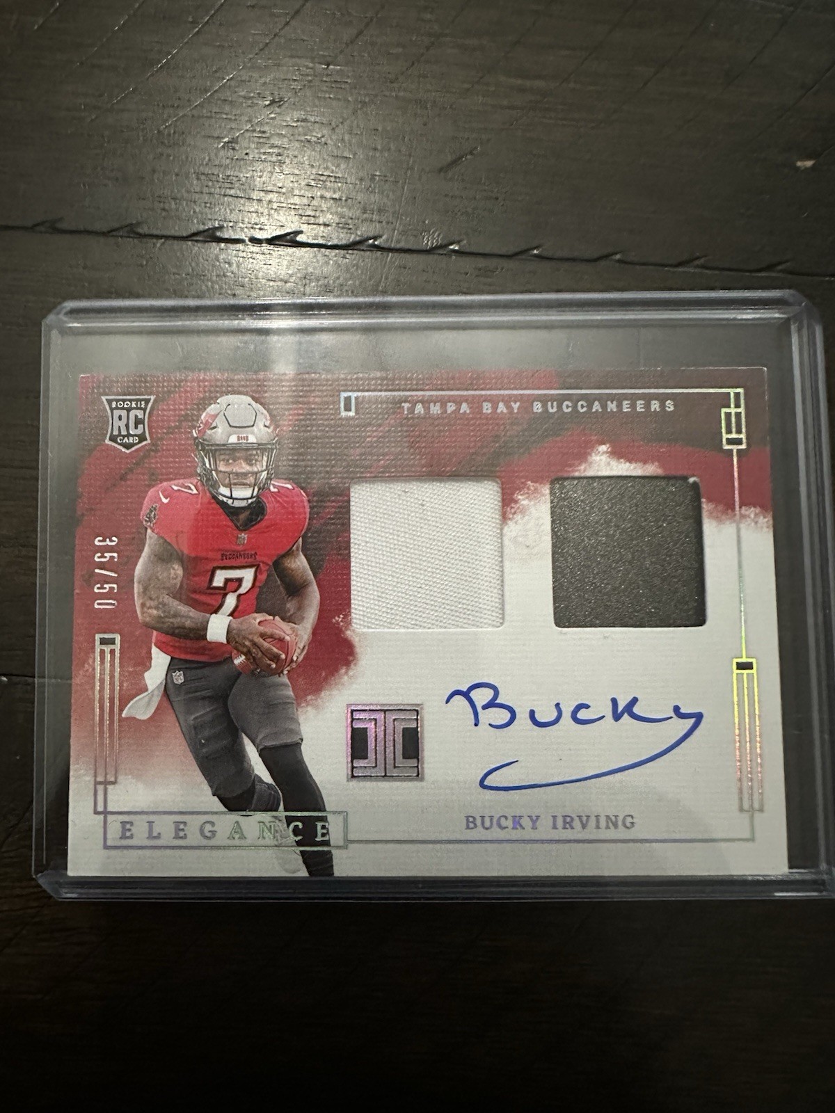 2024 Panini Impeccable-Elégance Autographs Bucky Irving #RHP-Helmet & Patch /50