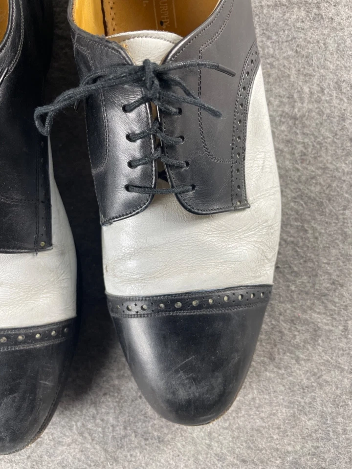 ZAPATOS OXFORD VINTAGE JOHNSTON & MURPHY ARISTOCRAFT 2 TONOS Puntera de CUERO 10.5 D Foto 4 de 4