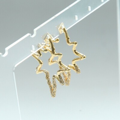 ALEXIS BITTAR Creolen Krustig Gold Seestern Kristall besetzt Starburst