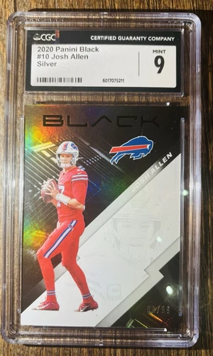 🏈 Josh Allen 2020 Panini Black #10 holo CGC 9 Silver /99💥 Buffalo Bills MVP 