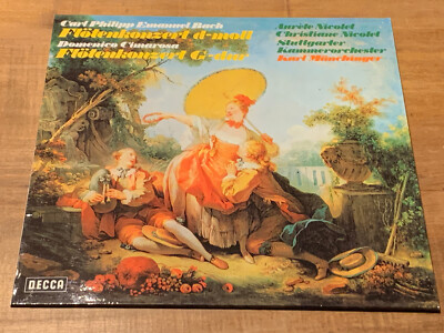 C.P.E. Bach Cimarosa Flute Concertos NICOLET Decca LP SXL 6536 6.41469 AW NM