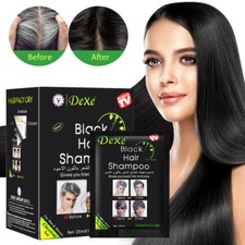 DEXE Permanent Hair Dye Instant Black Hair Dye Color Shampoo Natural Herbal Dye