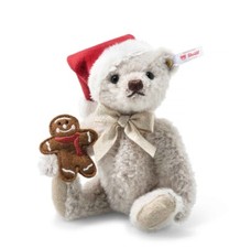 STEIFF"LITTLE SANTA CLAUS TEDDY BEAR EAN 005961- 7 - BEIGE WOOL PLUSH