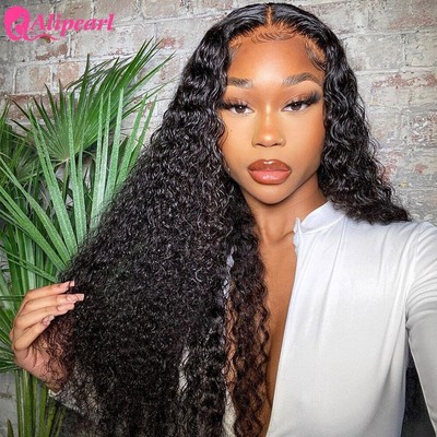 Hair Lace Front Wig Deep Part Kinky Curly HD Glueless Human Hair Wig Pre-Plucked