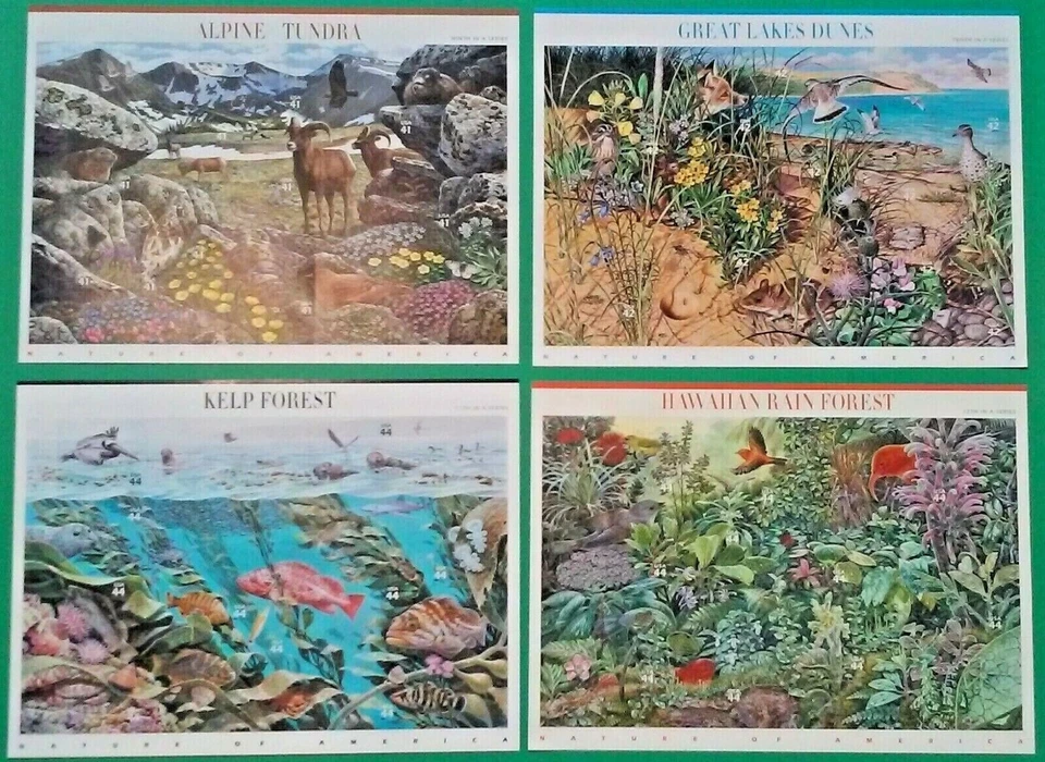 Complete Set of 12 NATURE OF AMERICA Sheets US Postage Stamps USA Sc 3293 - 4474 - Image 4 of 4