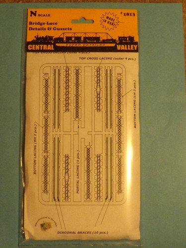 N SCALE 150' TRUSS BRIDGE LACE DETAILS & GUSSETS KIT / CNTRL VALLEY #1813