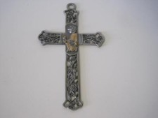 AWESOME FIRST COMMUNION BOYS CATHOLIC METAL CROSS 6" RR ROMAN INC SILVER/GOLD