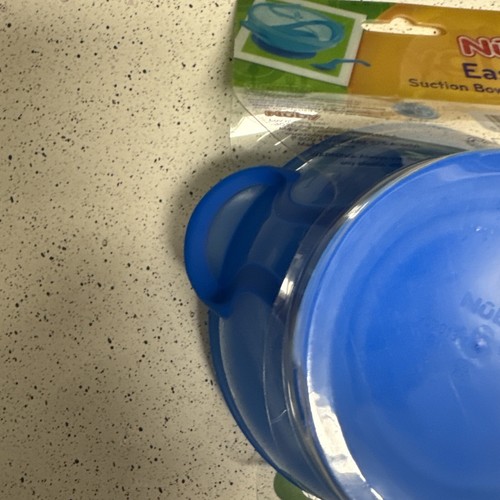 Nuby Bowl Lid Spoon Easy Go Feeding Kit 6+ mo BPA Free Pink Blue Gr New - Picture 12 of 17