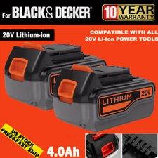 2-PACK 4.0AH 20V LITHIUM BATTERY FOR BLACK AND DECKER 20 VOLT LBXR20 LB20 LI-ION