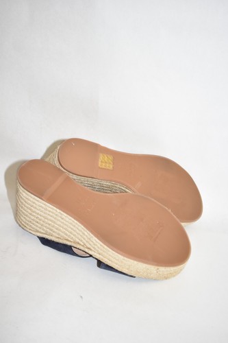 $500 L'AGENCE VALETTA LEATHER ESPADRILLE WEDGE SANDAL BLUE PLATFORM 37.5 (TC6) - Picture 7 of 8