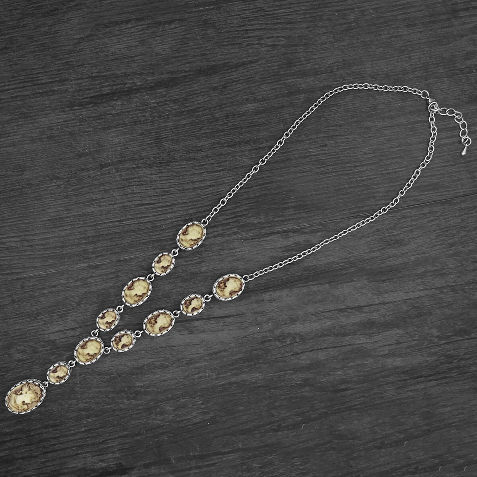 Conjuntos camafeo vintage de dama reina collar grande pendiente anillo pulsera joyería Foto 3 de 4