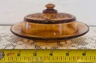 Vintage Federal Glass "Sharon" Rose Pink Round Butter/Cheese Dish w/Lid