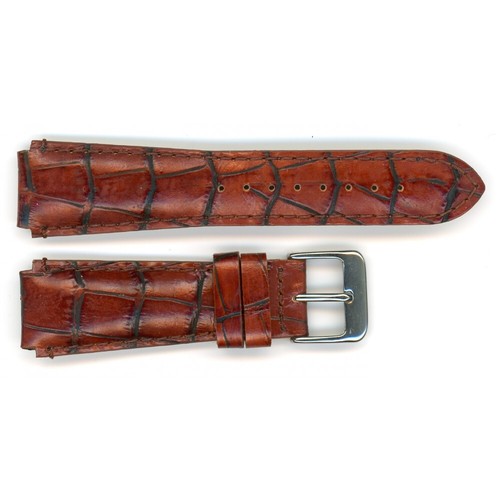 Anbeer Italien Alligator Grain Embossed Pattern Bracelet En Cuir, Quick Release Calfskin Remplacement Watch Band Pour Les Hommes Femmes, Bande Passante 18mm 20mm 22mm 24mm, 24mm, No Gemstone