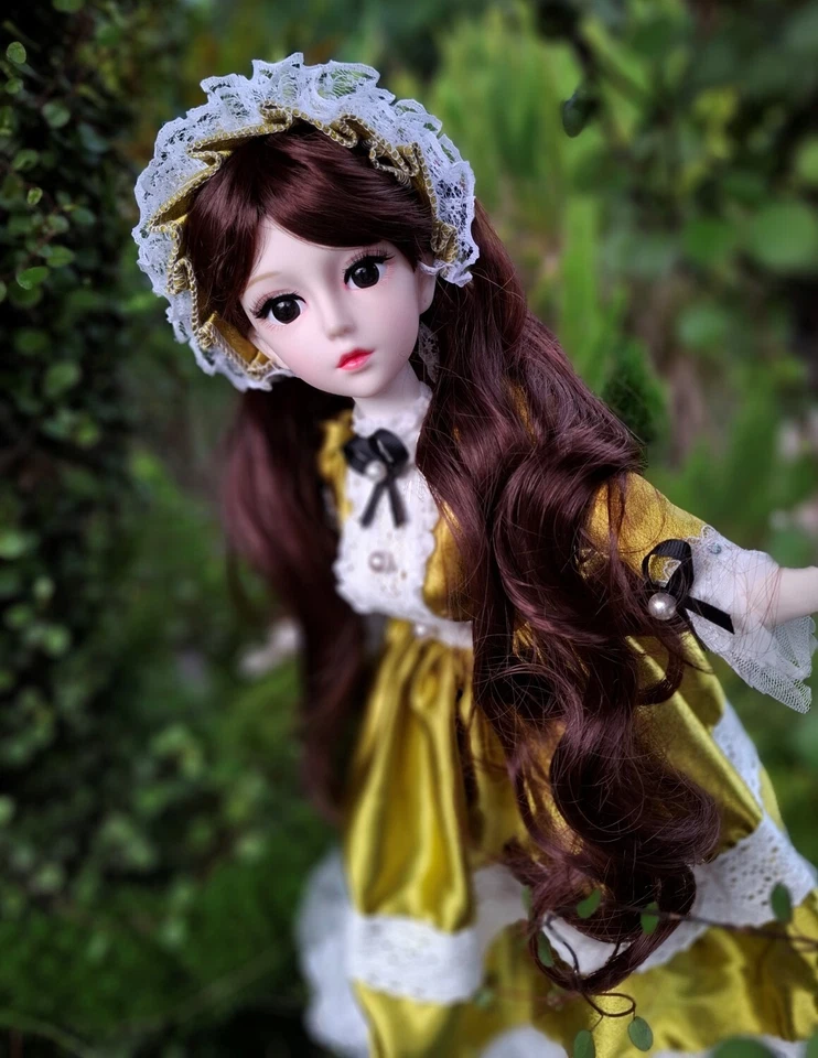 Princesa morena estilo vintage en vestido verde sedoso 60cm muñeca BJD no es una Barbie Foto 2 de 4