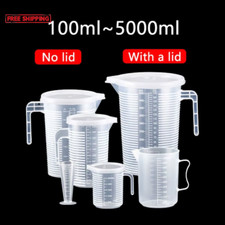 Plastic Graduated Measuring Cup Large Capacity Scale Laboratory Beaker Clear wit