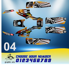 Yamaha Warrior 350 ATV Full Graphics Kit Black Orange Gold Racing Arrow Stickers